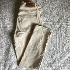 Elegant Cream Women's Straight Leg Jeans
